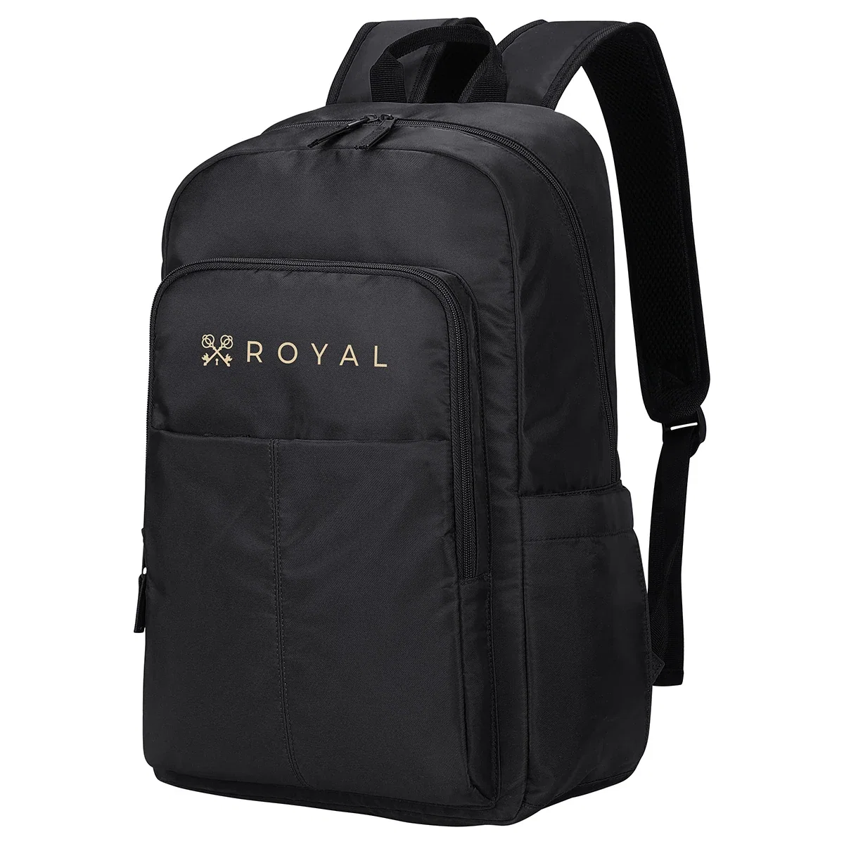 Side profile of the promotional Niro Twill Polyester Backpack