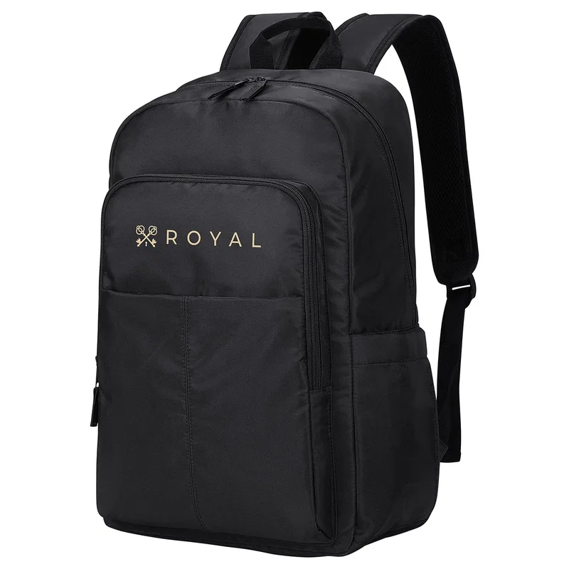 Side profile of the promotional Niro Twill Polyester Backpack