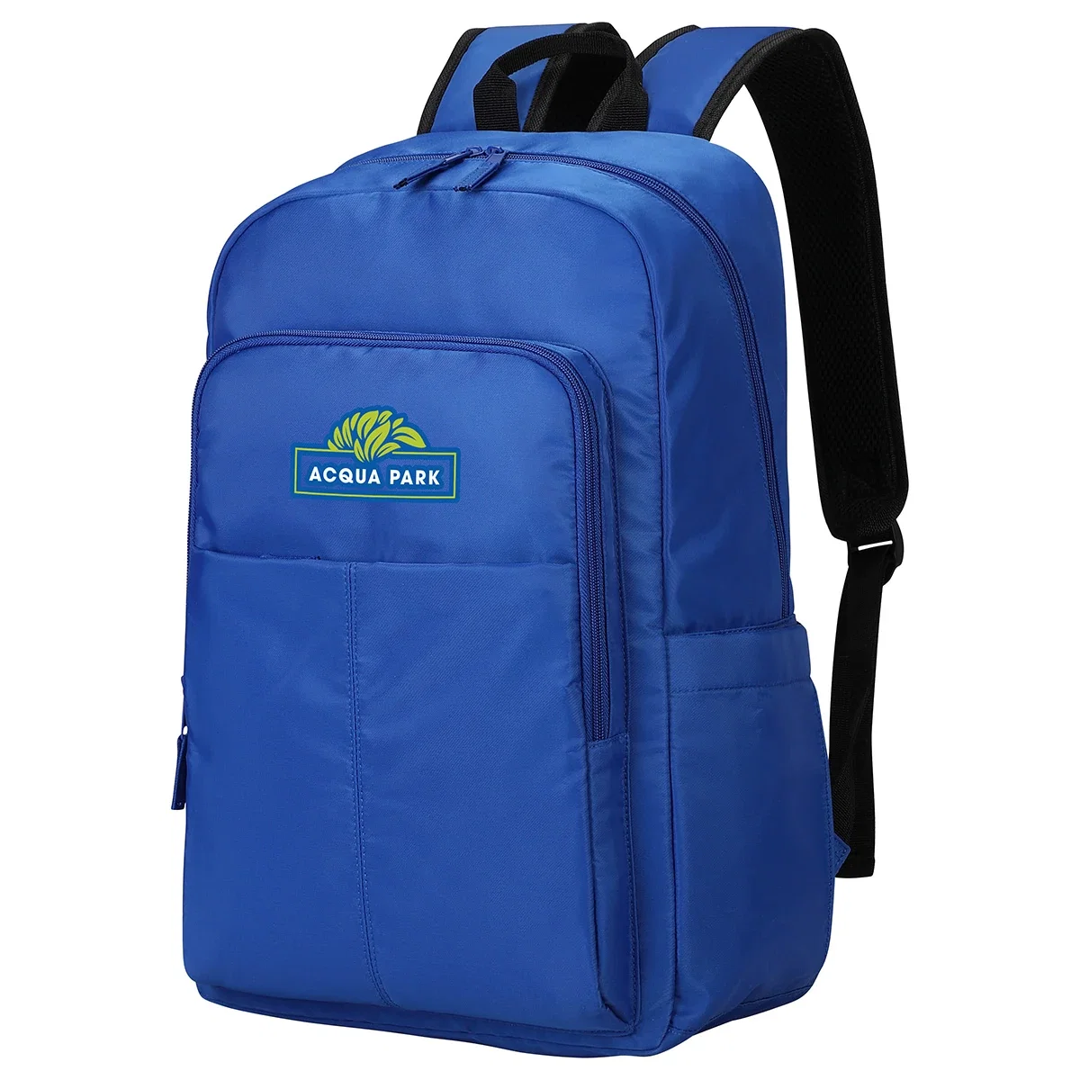 Back view of the custom Niro Twill Polyester Backpack showing the padded straps