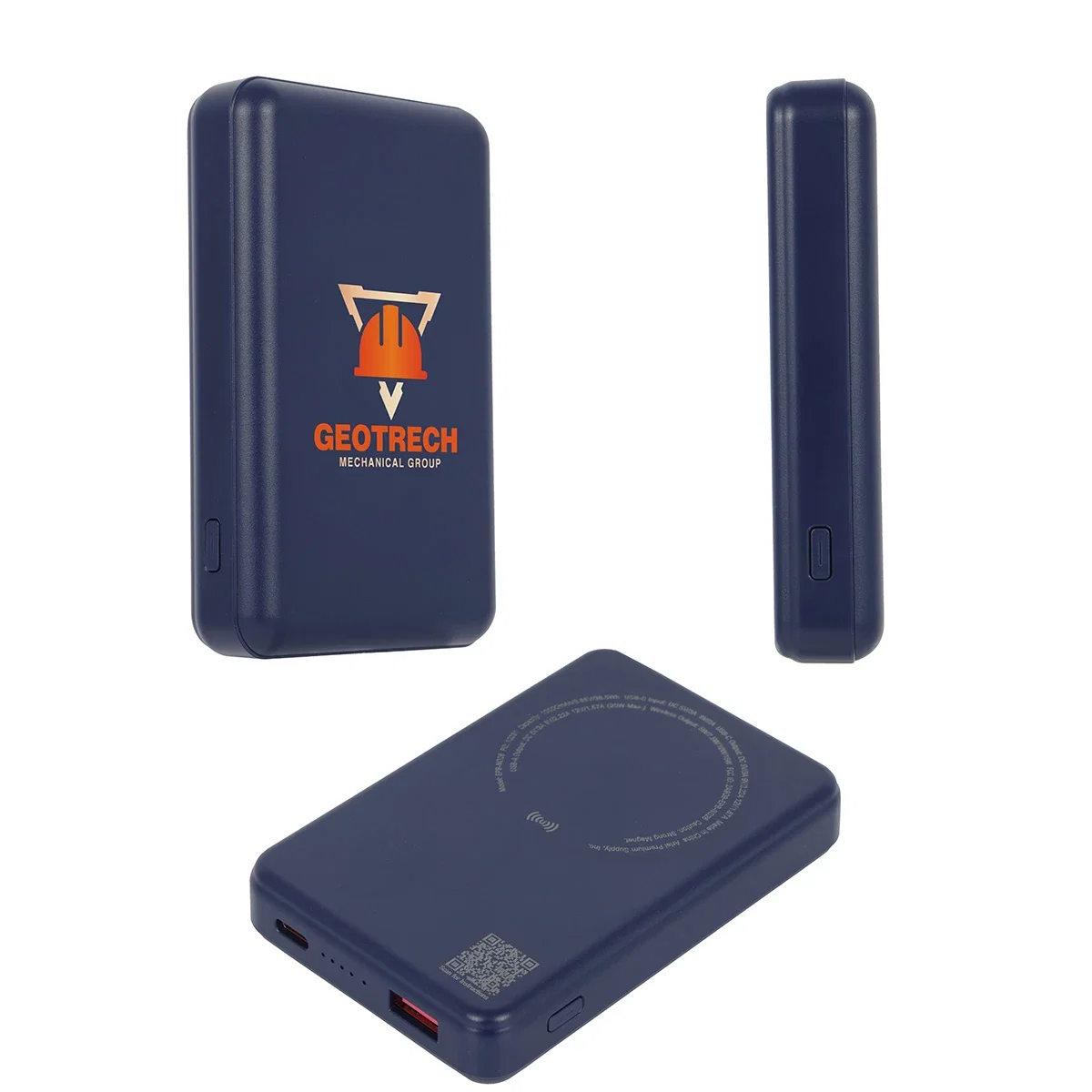 Close-up of the custom logo imprint area on the Noble Power Bank