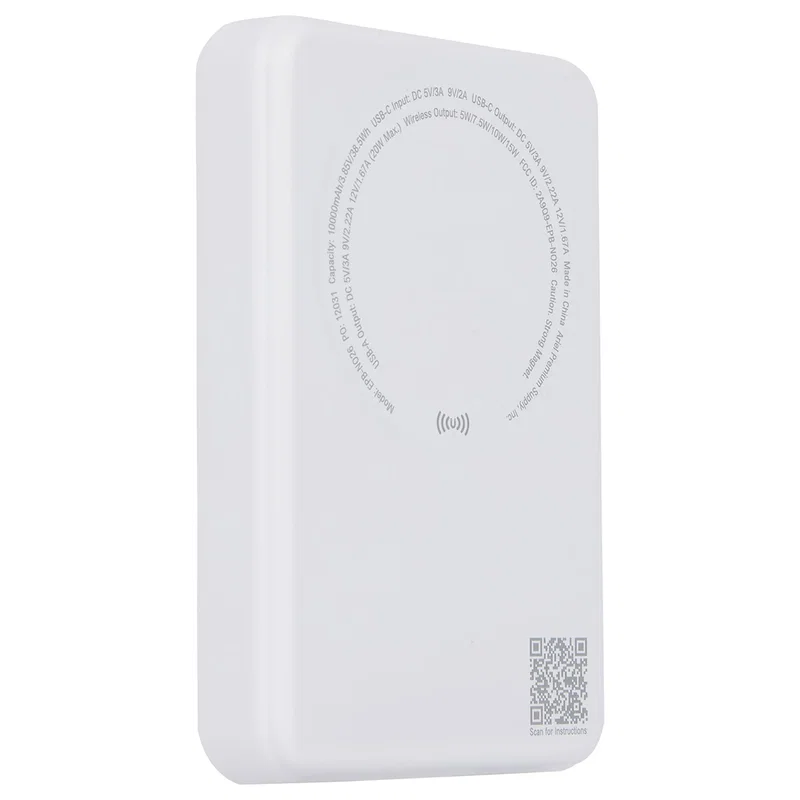 Back view of the Noble Power Bank highlighting its magnetic charging ring