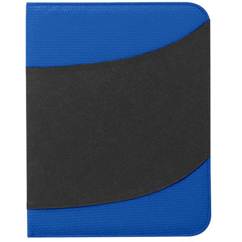 Side profile showing how slim the padfolio sits closed