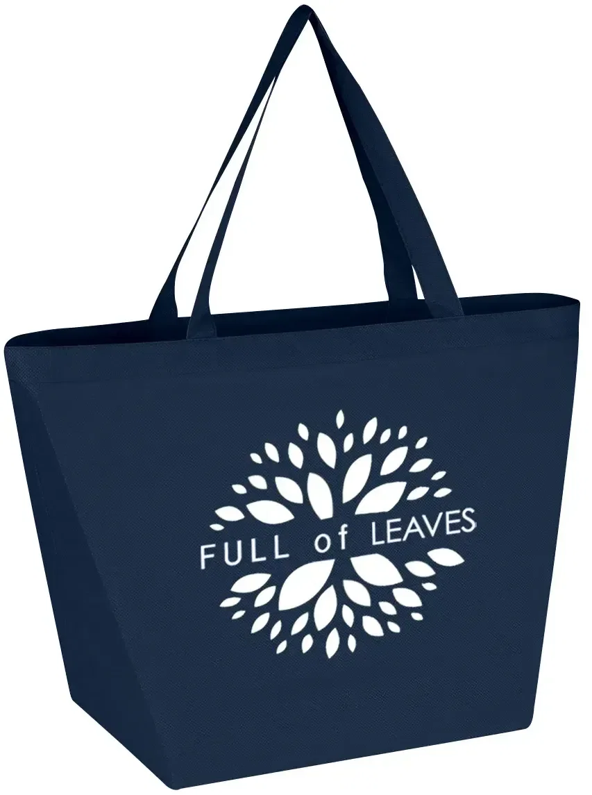 Non-woven shopper tote bag with twenty inch wide panels