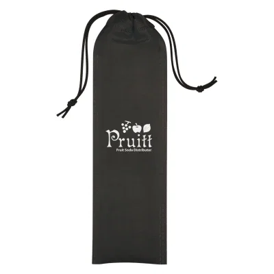 Slim non-woven pouch measuring eleven inches wide