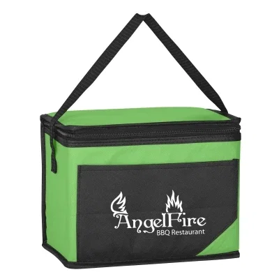 Non-woven cooler bag in black with gray accent trim