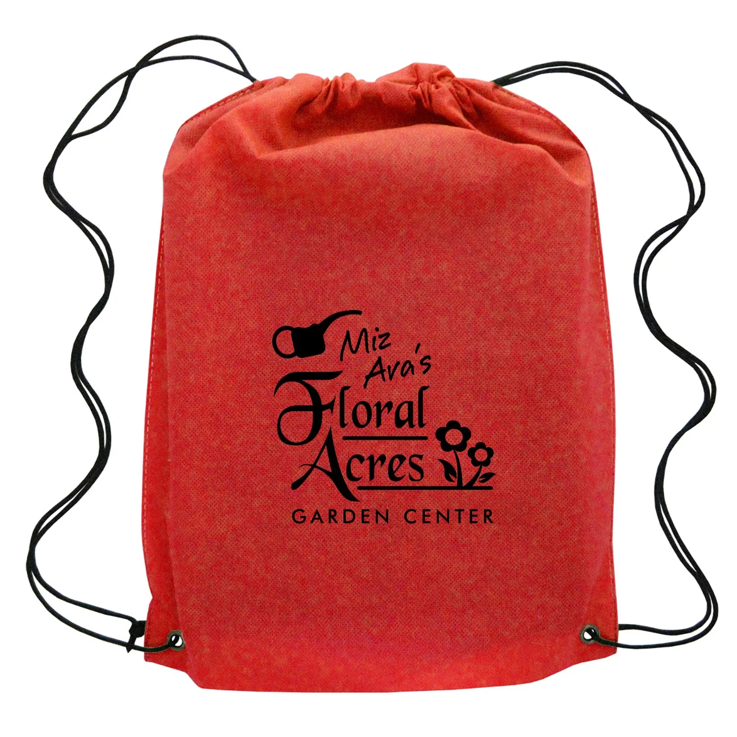 Non Woven Drawstring Backpack — Red — view 4