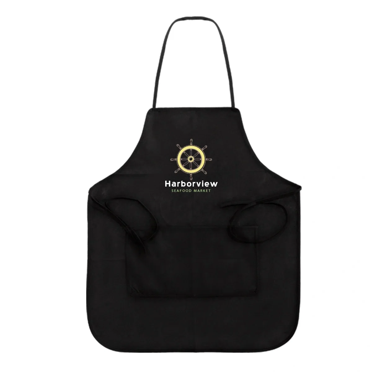 The neck strap of the apron suited to kitchen work