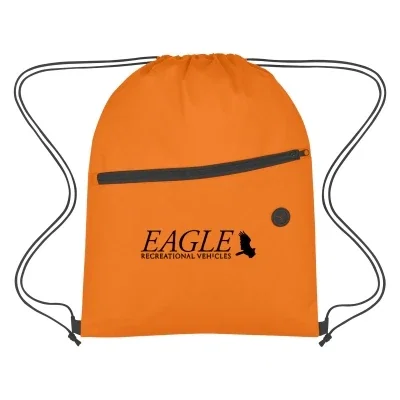 Drawstring cords doubling as shoulder straps on the cinch bag