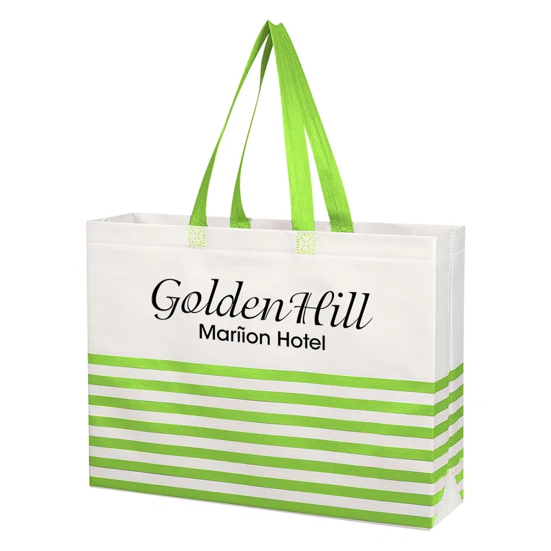 Non-Woven Horizontal Stripe Tote Bag — view 7