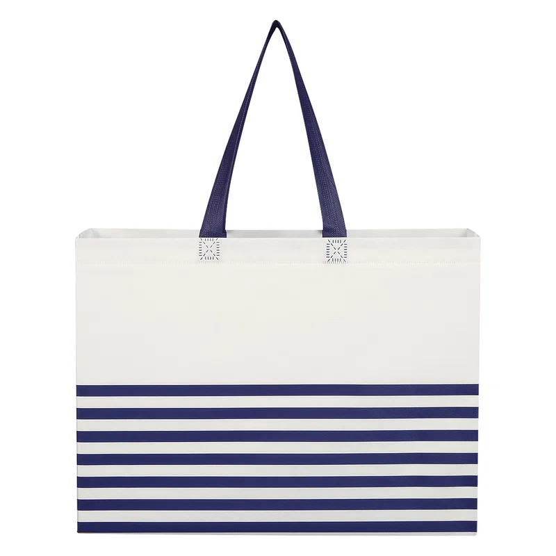 Non-Woven Horizontal Stripe Tote Bag — view 8