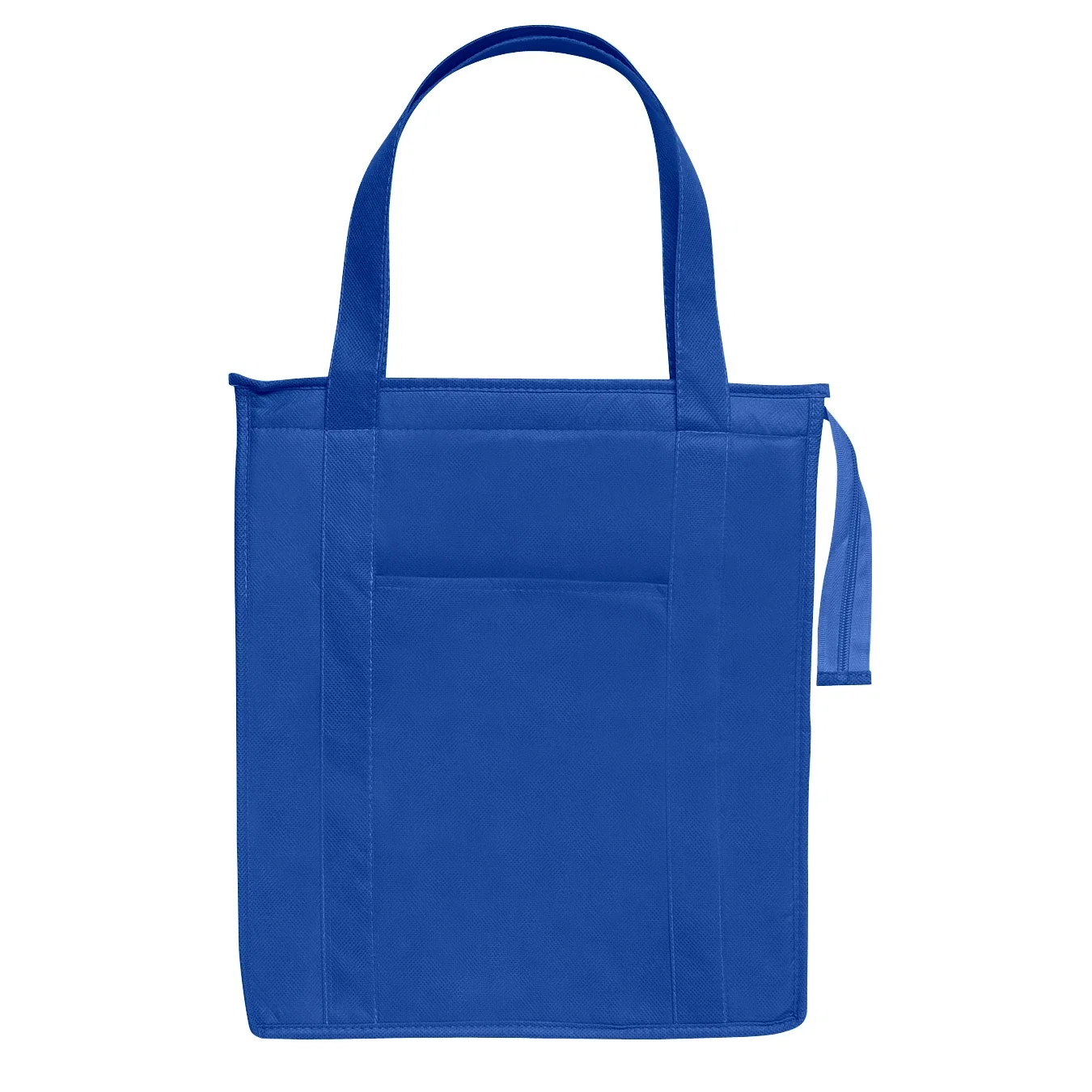 Angled view of the cooler bag on a counter