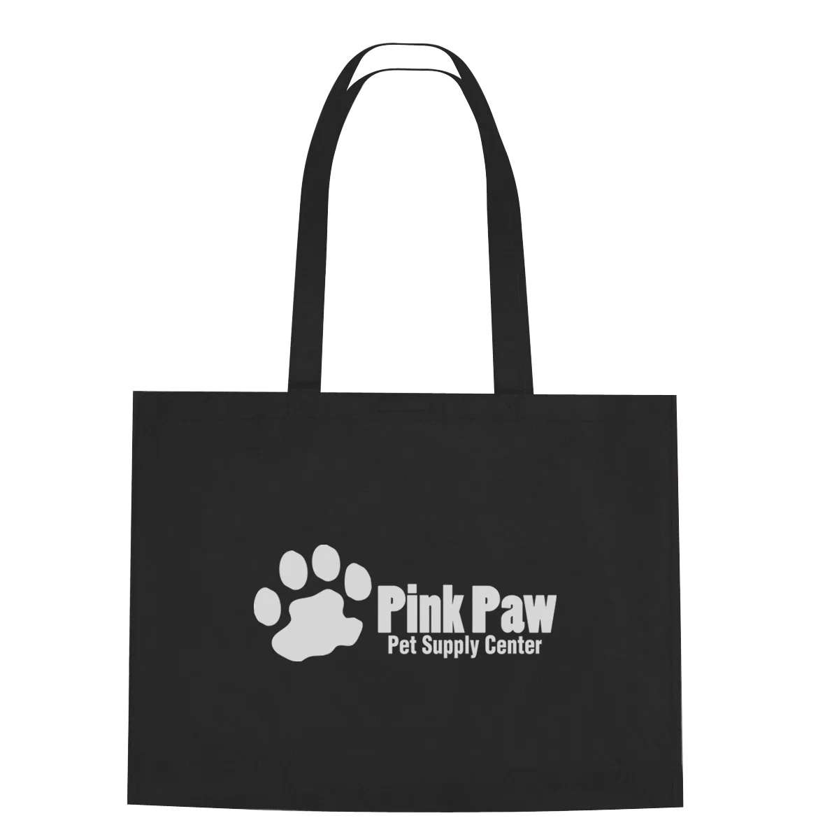 Large non-woven shopper tote with hook and loop closure at the top