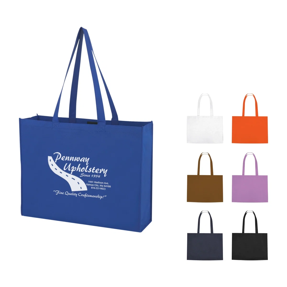 Bag laid flat to reveal its twenty-inch width