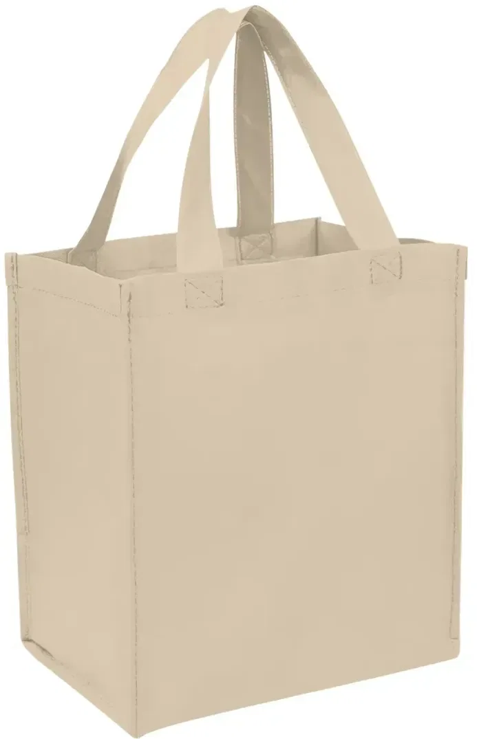 Custom shopping tote made from lightweight non-woven fabric