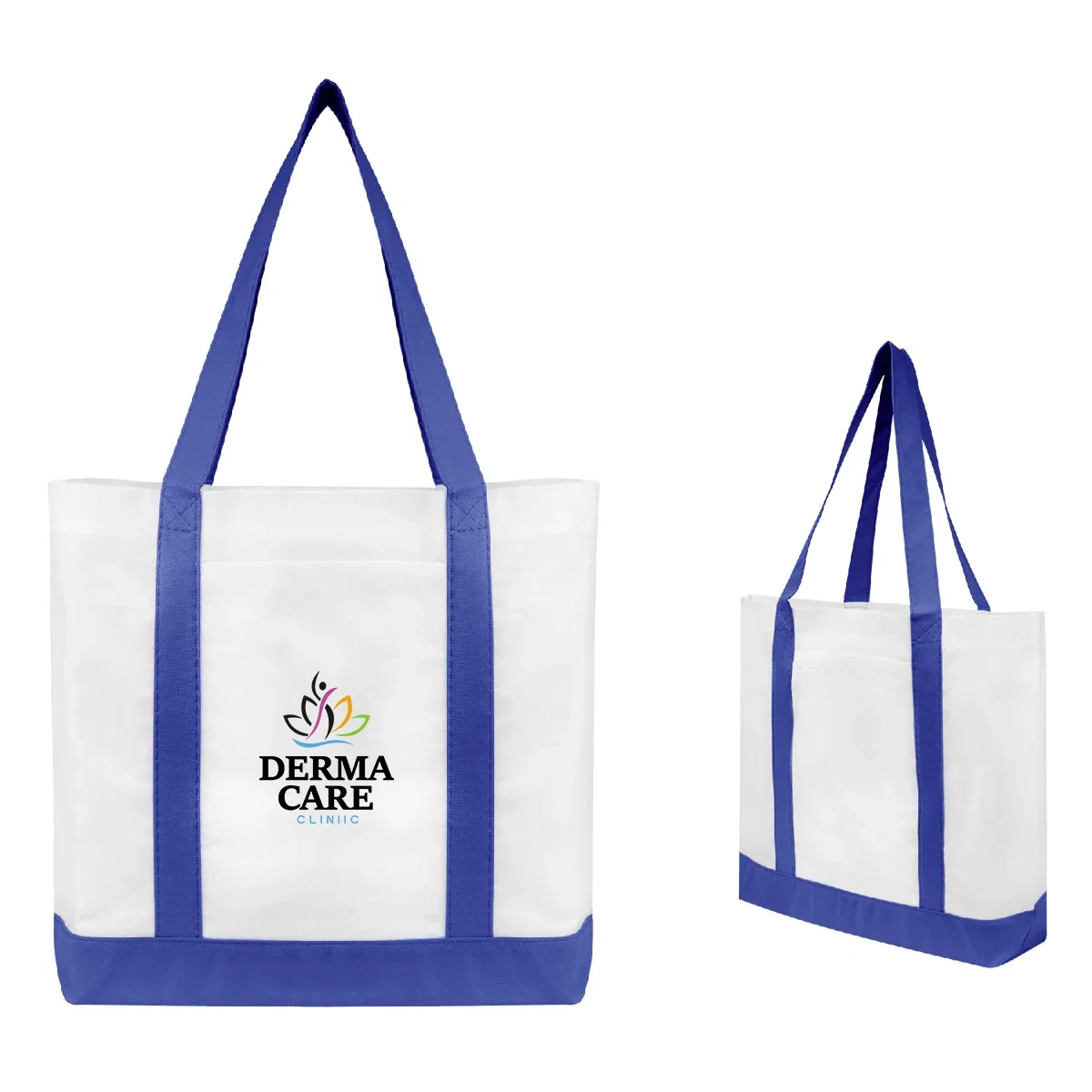 Royal blue trimmed version carried by its shoulder straps