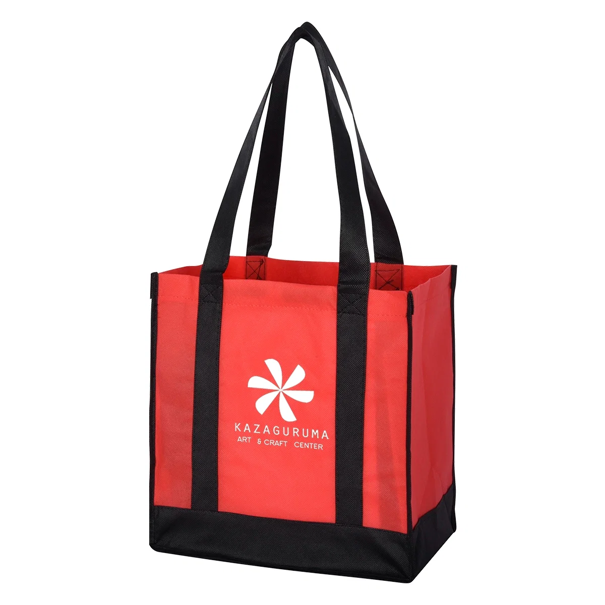 Recycled non-woven fabric shown in a second color pairing