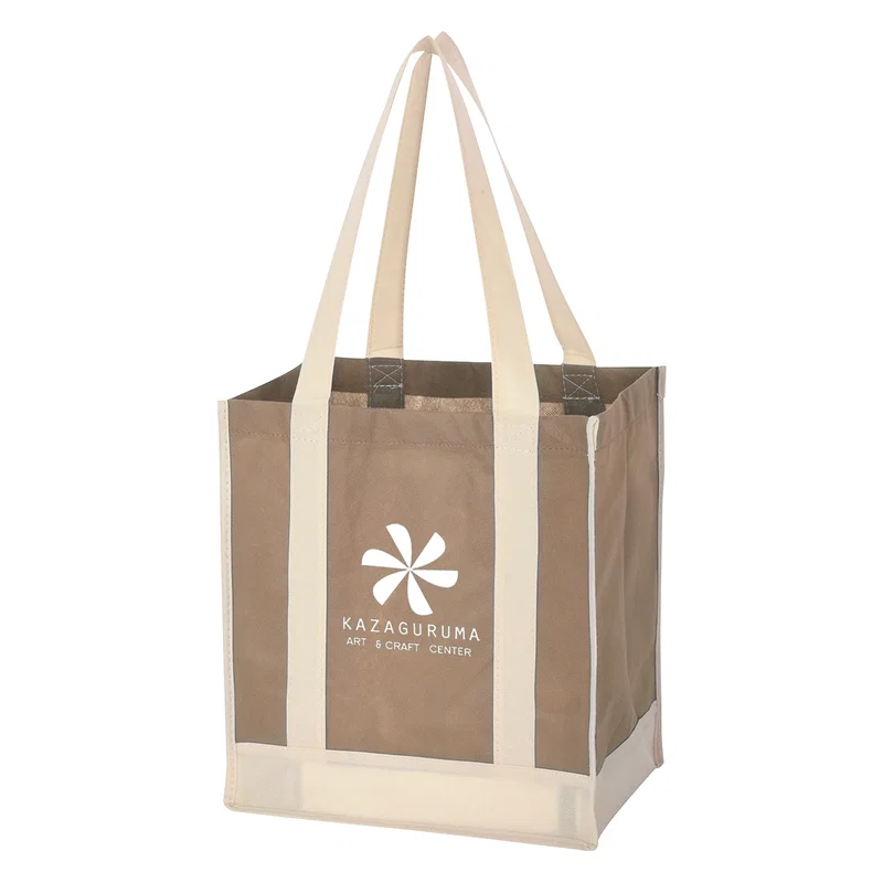 Non-Woven Two-Tone Shopper Tote Bag — view 7