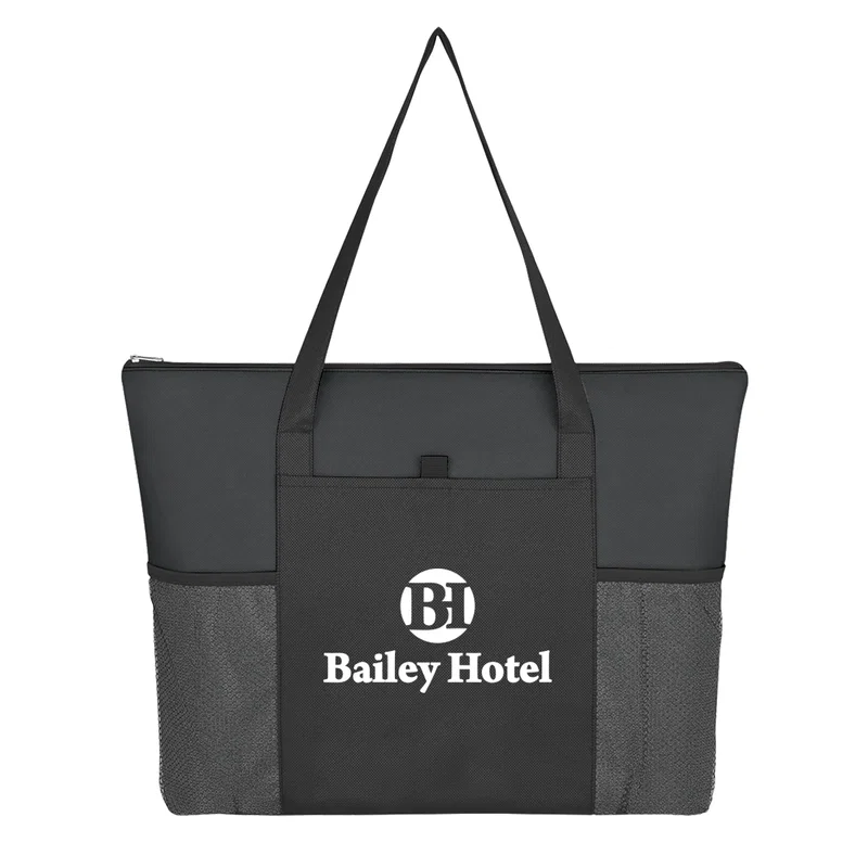 Non-Woven Voyager Zippered Tote Bag — view 2