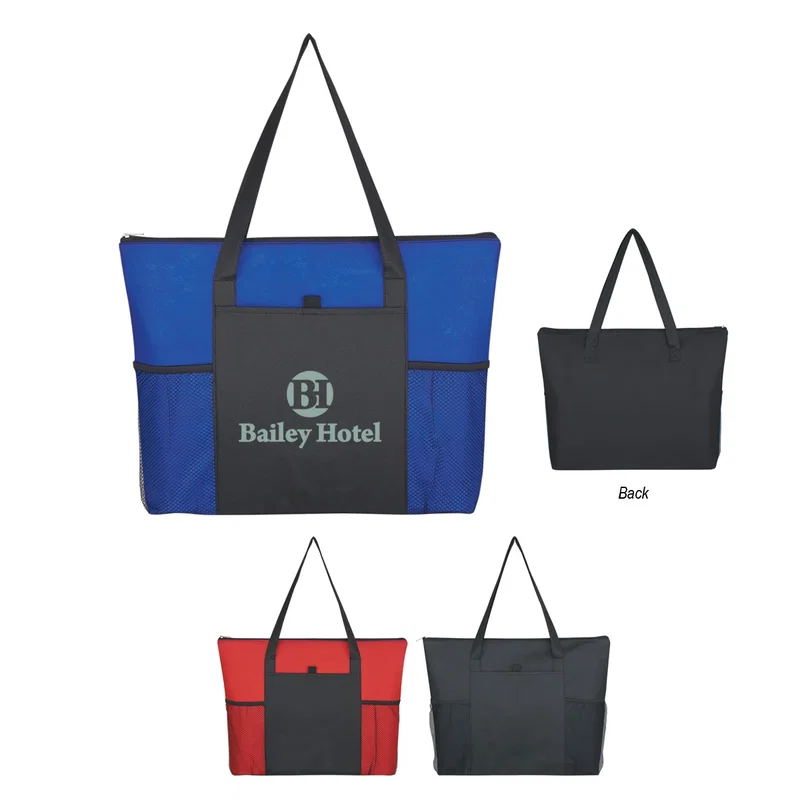 Non-Woven Voyager Zippered Tote Bag — view 6