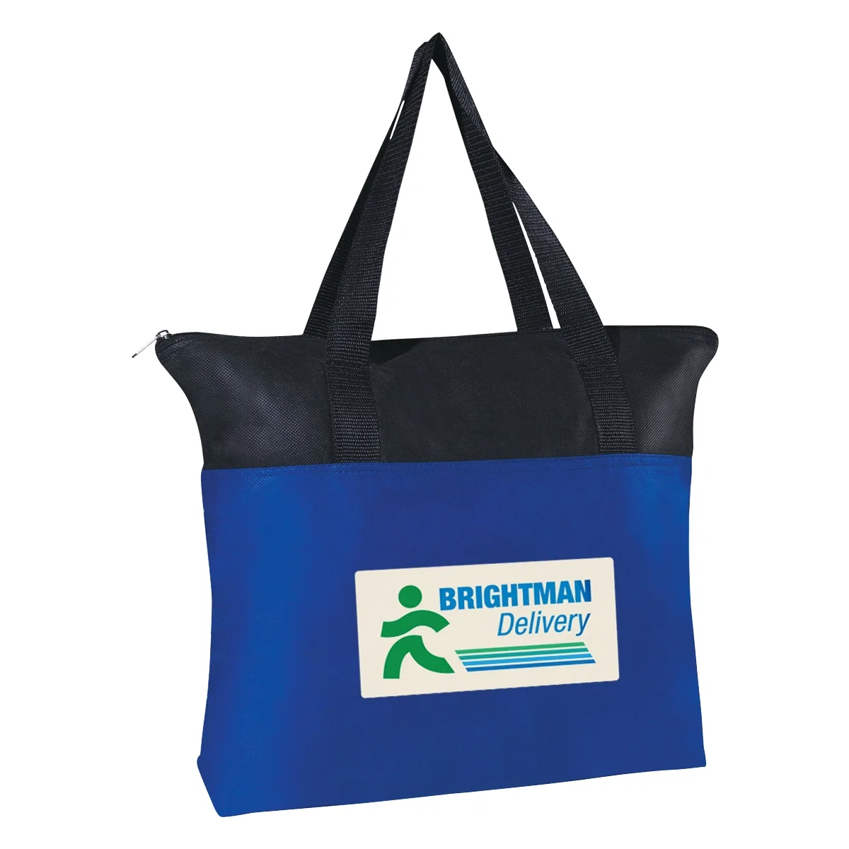 Purple bag standing to show its eighteen inch width