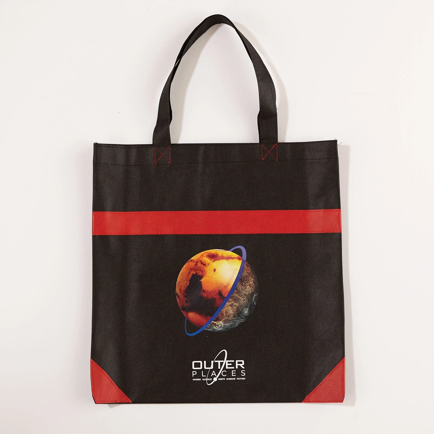 Nonwoven Shopping Bag — Red — view 3