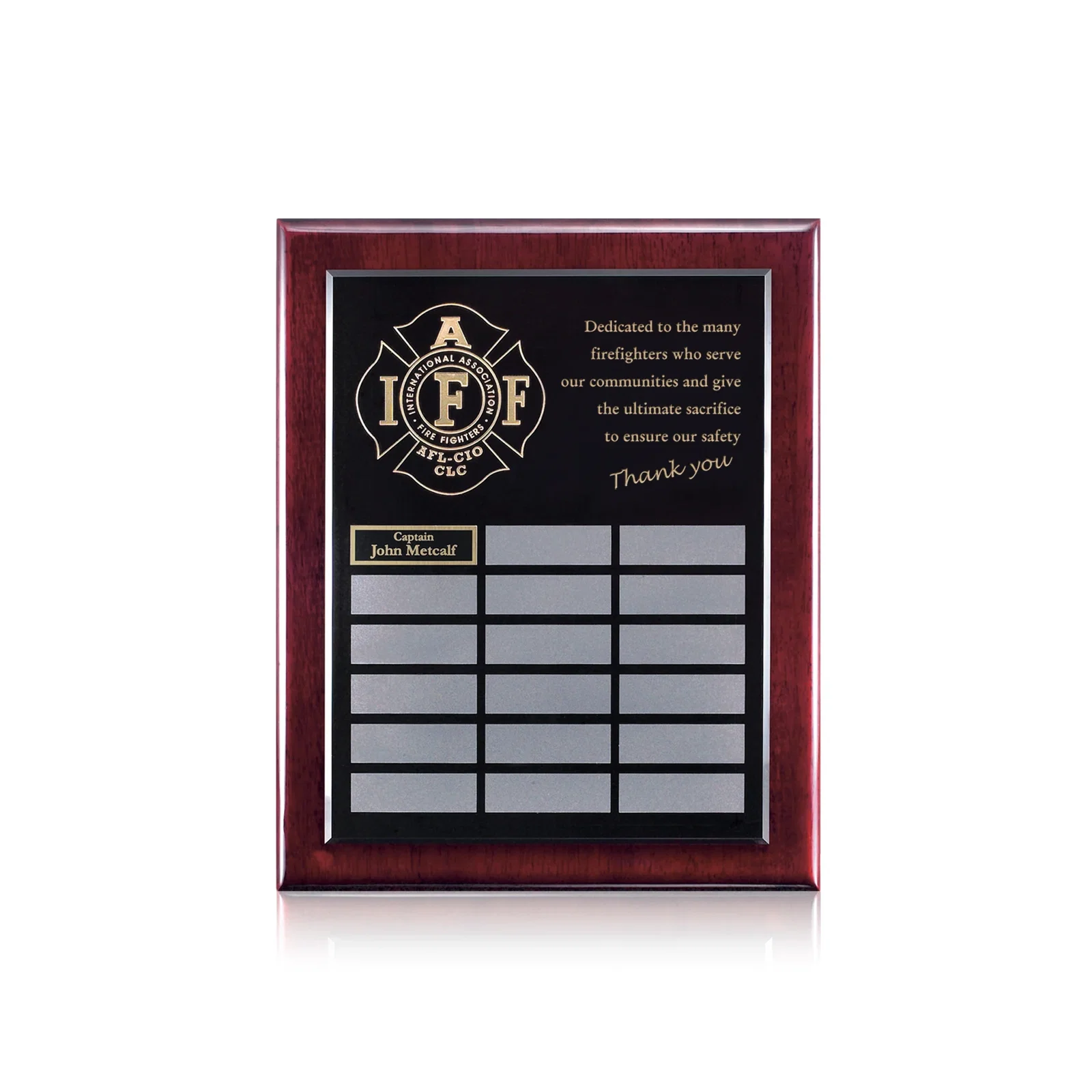 Custom Piano Finish Perpetual Plaque With Blank Unattached Plates for service anniversary gifts