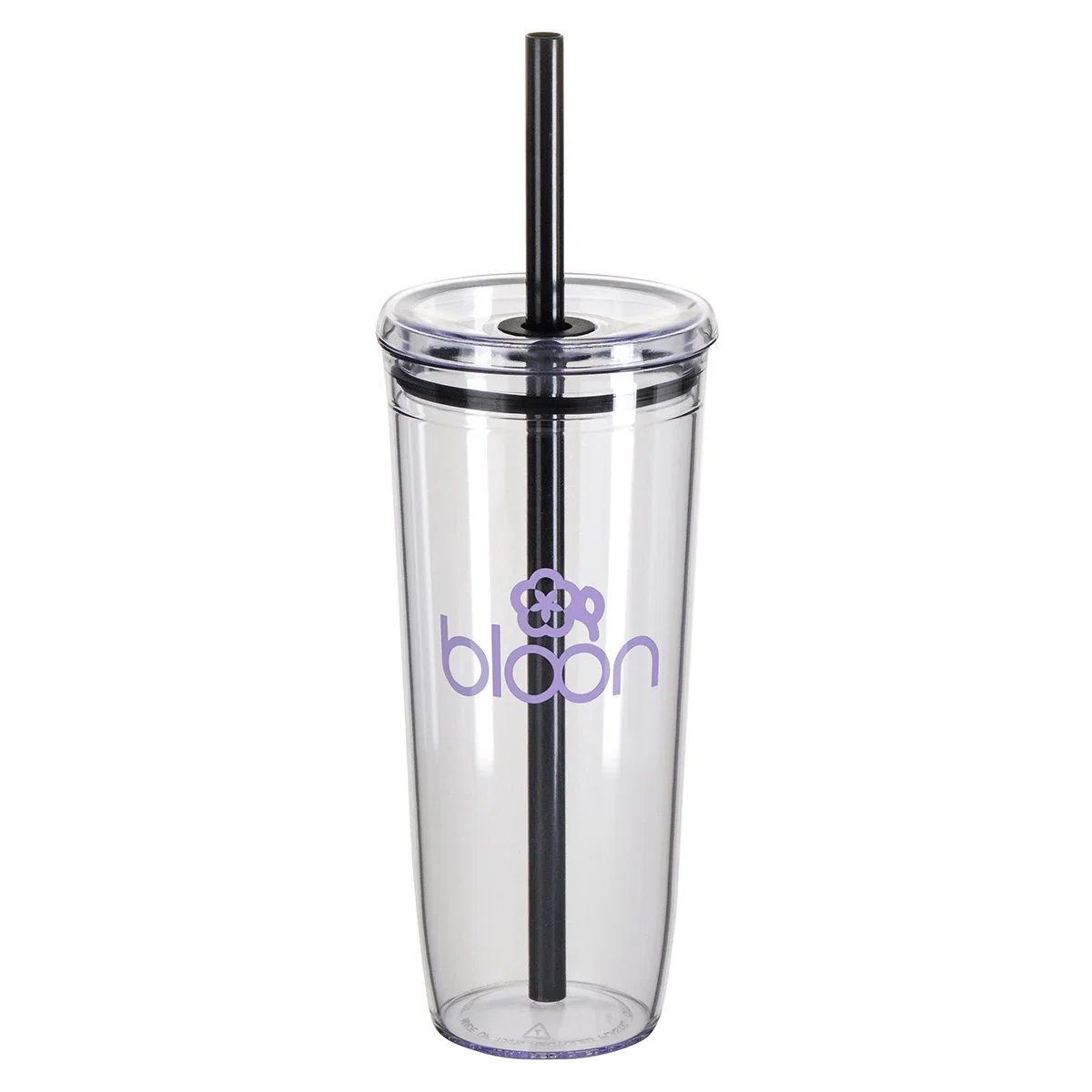 Side profile of the custom Norris 20 oz Acrylic Straw Tumbler