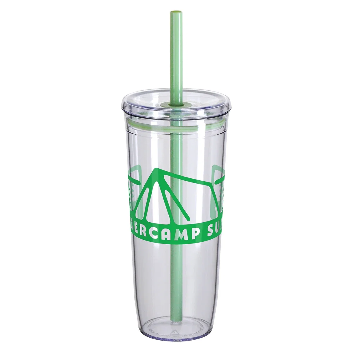 Close-up of the Norris Tumbler's straw and lid detail