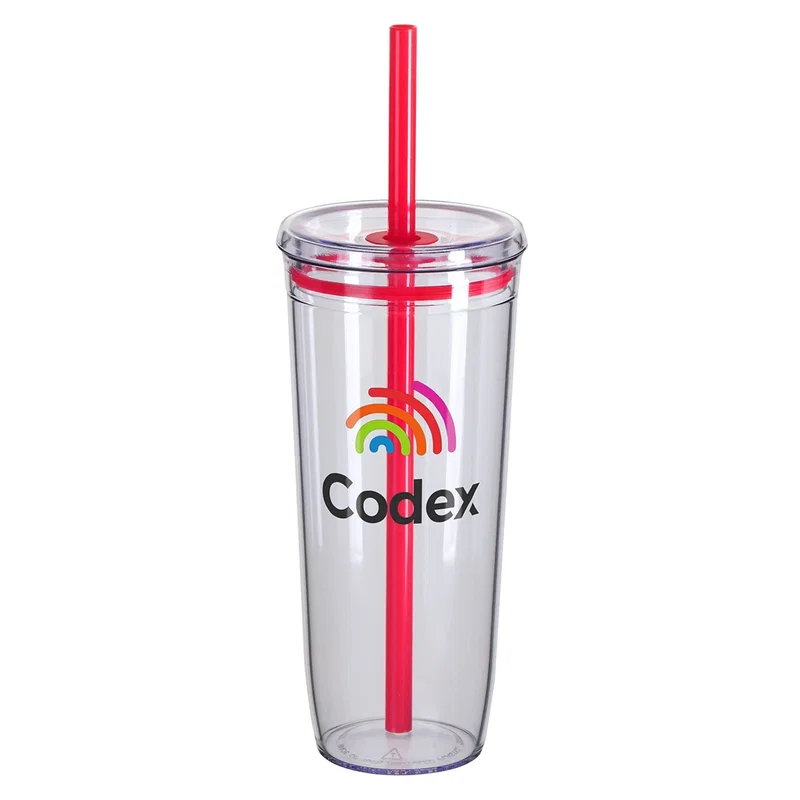Custom Norris Tumbler shown open with the straw lid removed