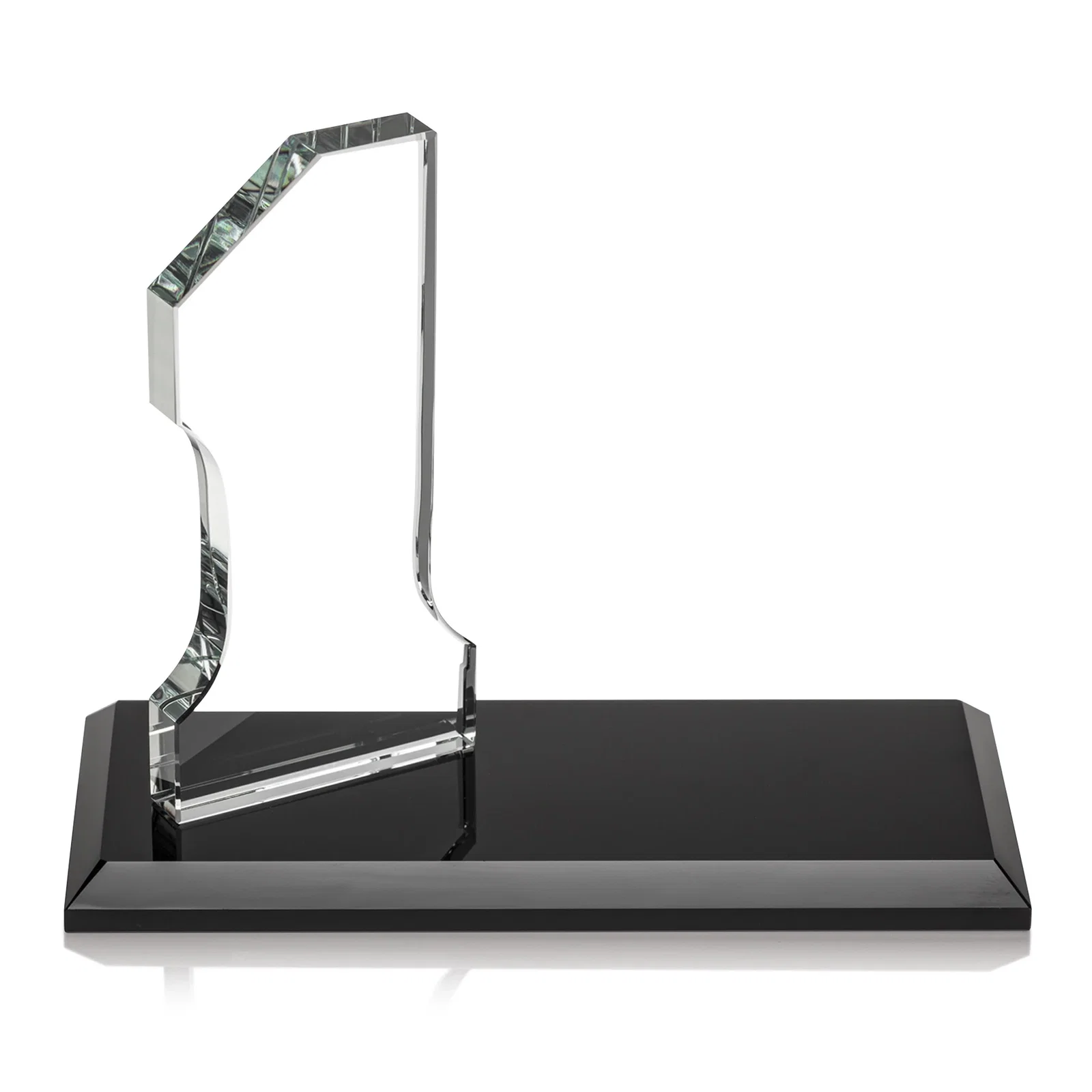 Promotional Starfire Crystal Number One Award with an Engravable Base, desk awards for service anniversary gifts