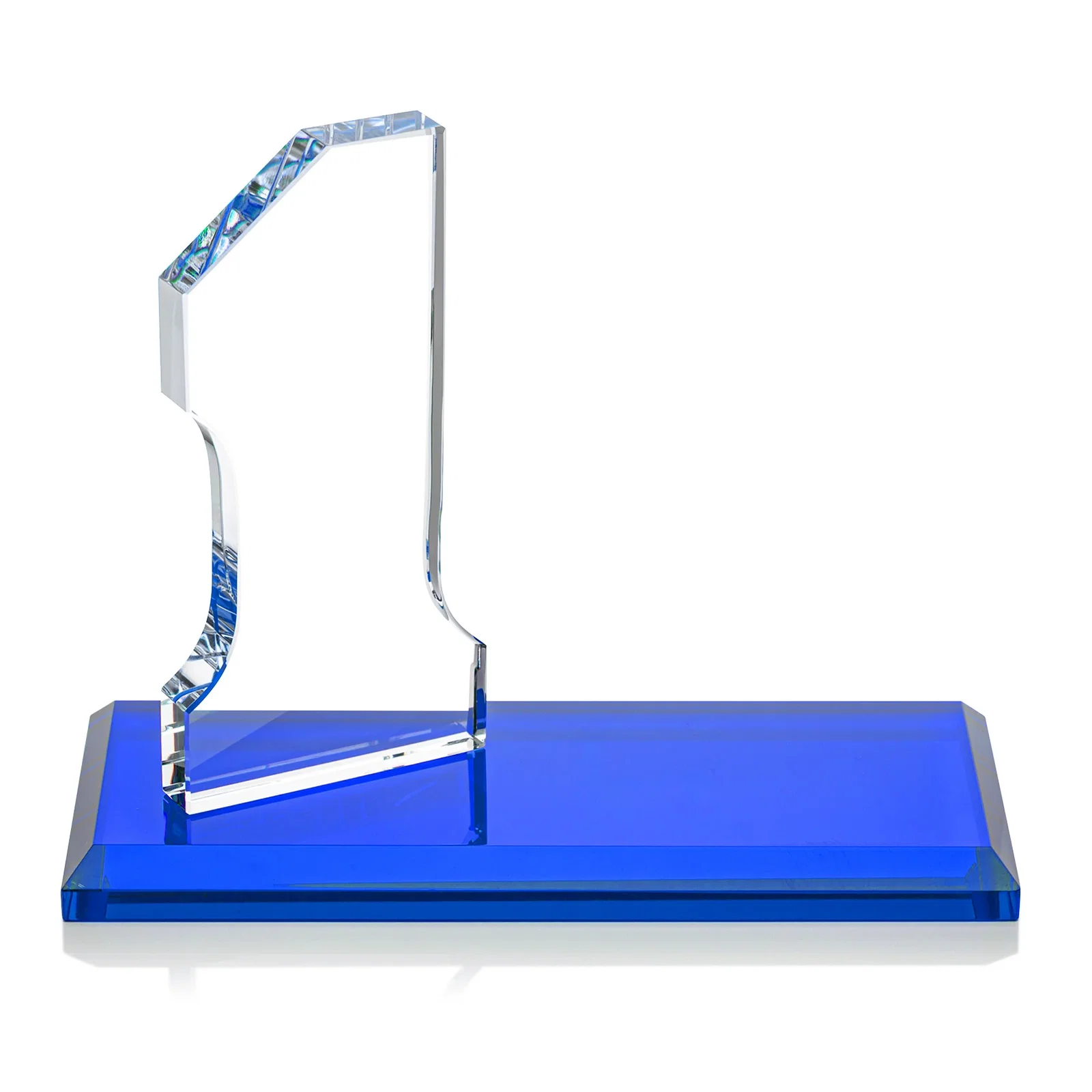 Promotional Starfire Crystal Number One Award with an Engravable Base, desk awards for sales achievement awards