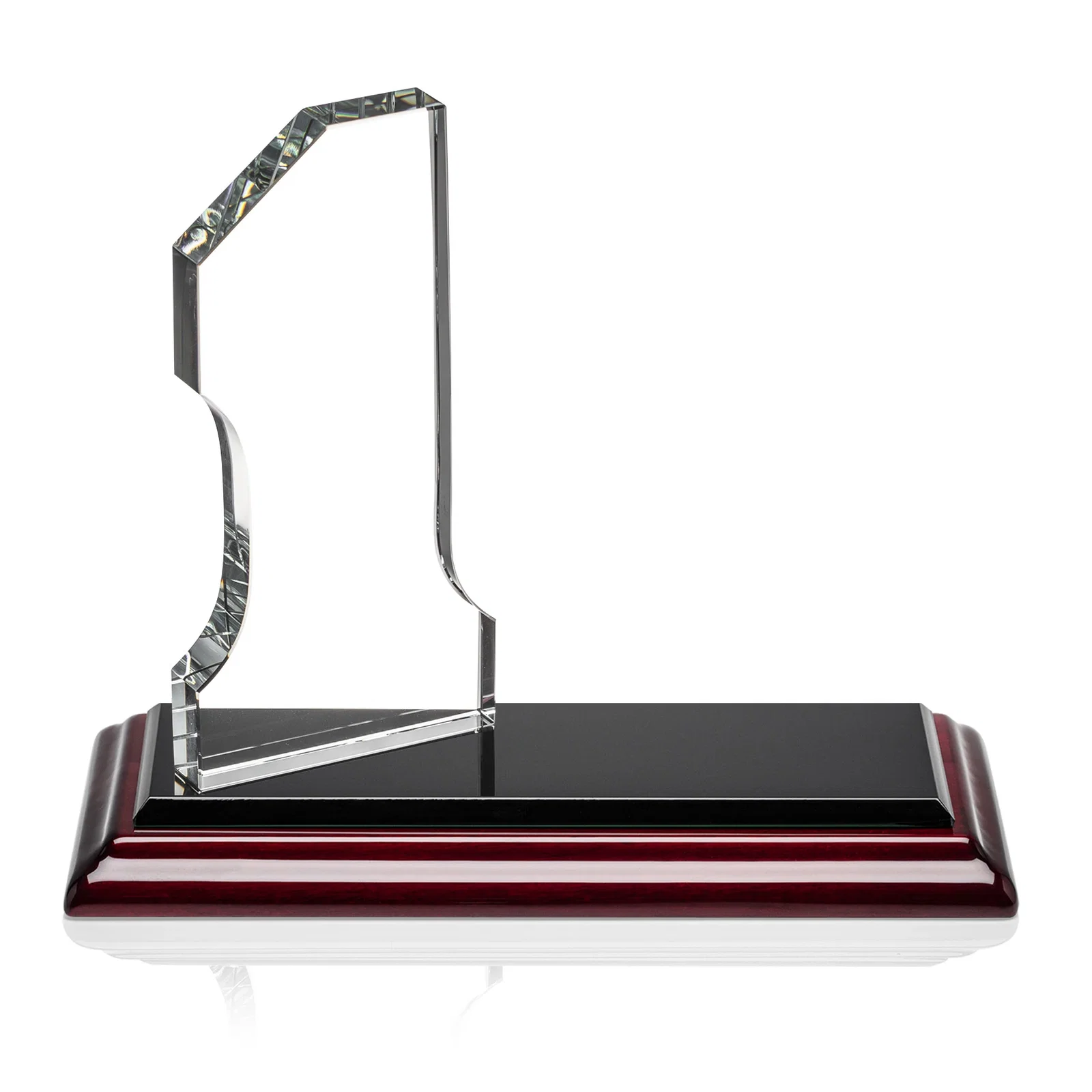 Promotional Starfire Crystal Number One Award with an Engravable Base, desk awards for graduation ceremonies