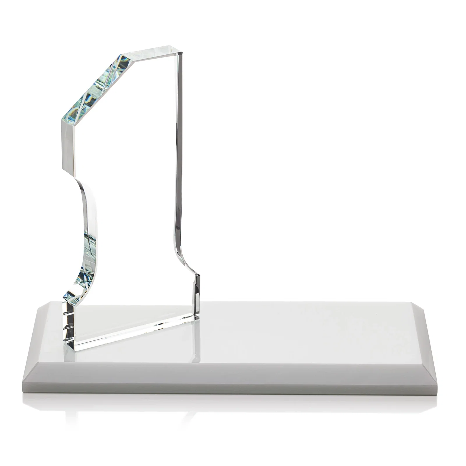 Promotional Starfire Crystal Number One Award with an Engravable Base, desk awards for safety achievement programs