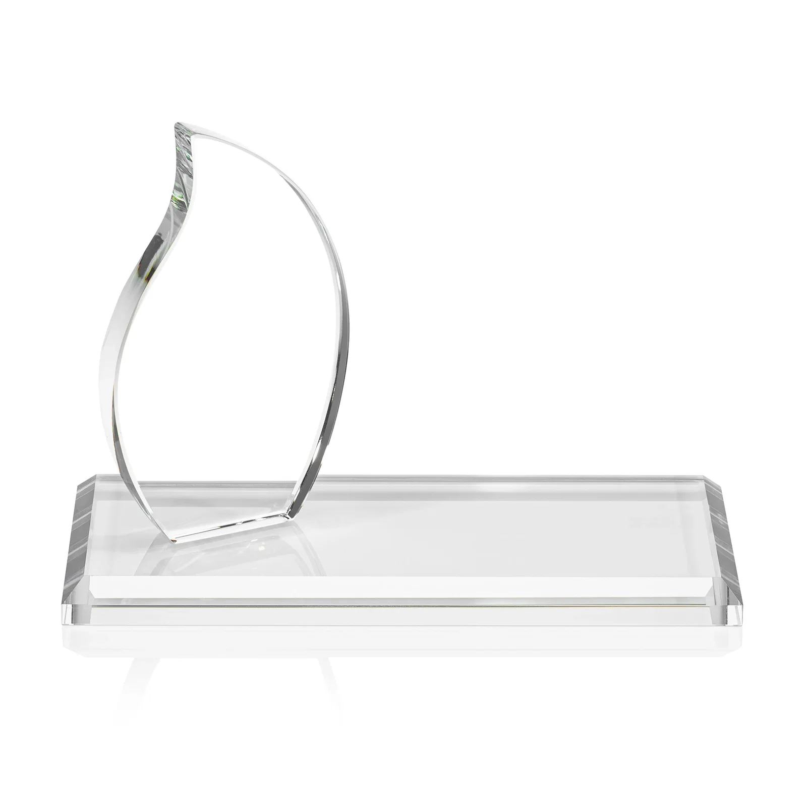 Personalized Starfire Crystal Flame Award with a Second Back-Panel Imprint for dealer and partner awards
