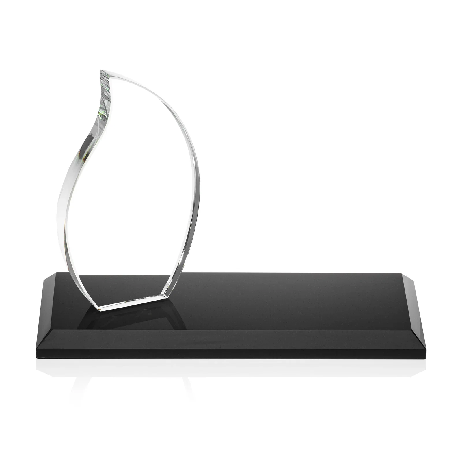Personalized Starfire Crystal Flame Award with a Second Back-Panel Imprint for company anniversary events