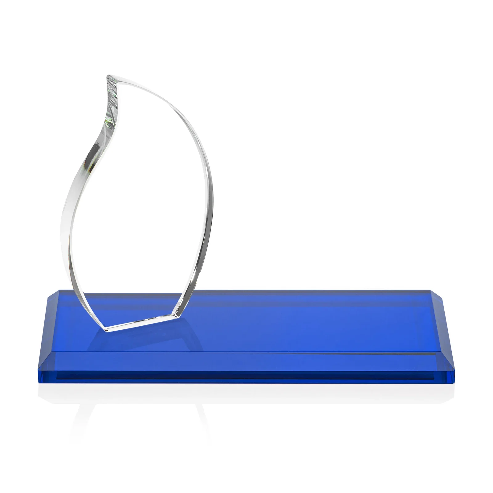 Promotional Starfire Crystal Flame Award with a Second Back-Panel Imprint for employee recognition