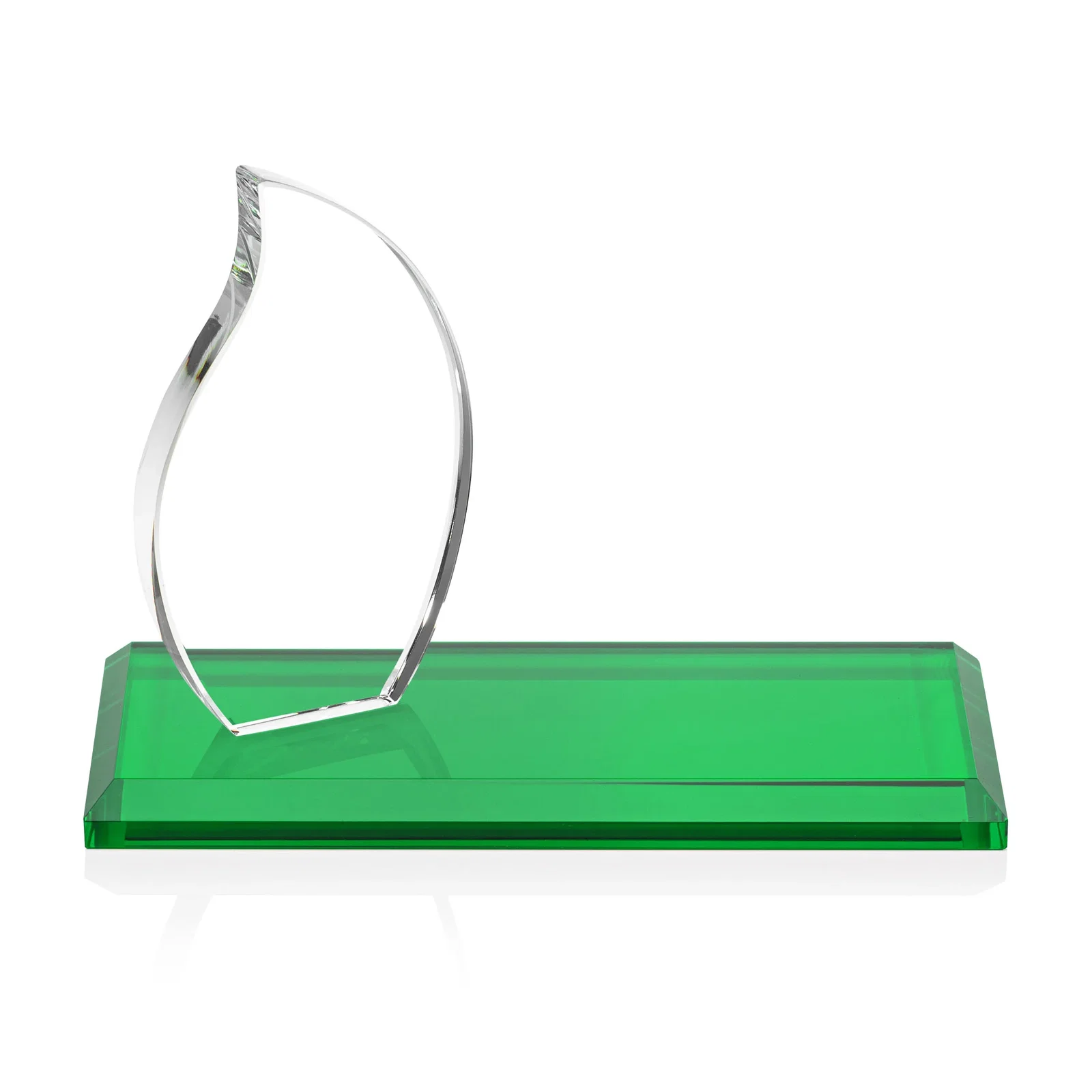 Promotional Starfire Crystal Flame Award with a Second Back-Panel Imprint for corporate award ceremonies