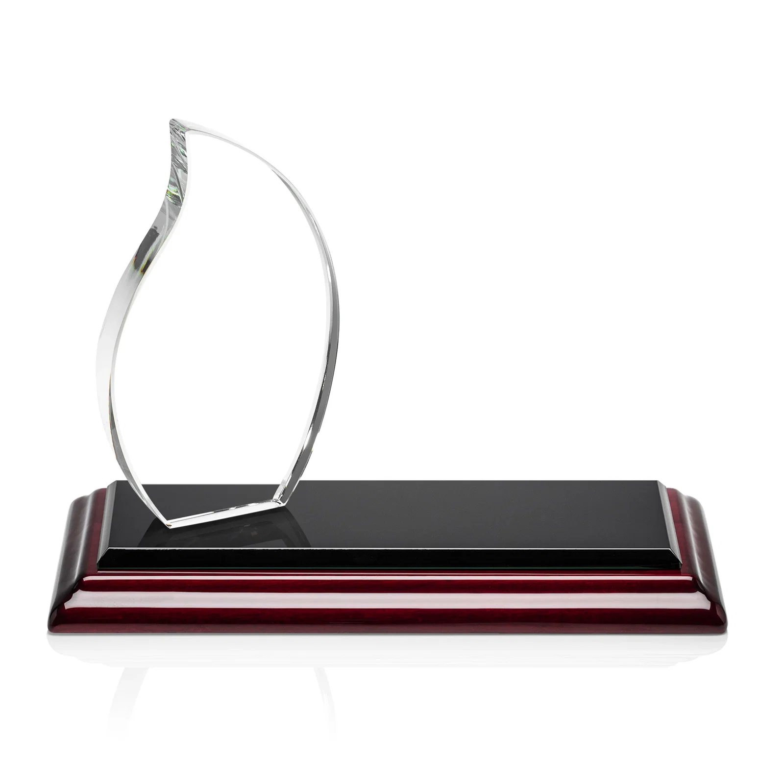Promotional Starfire Crystal Flame Award with a Second Back-Panel Imprint for sales achievement awards