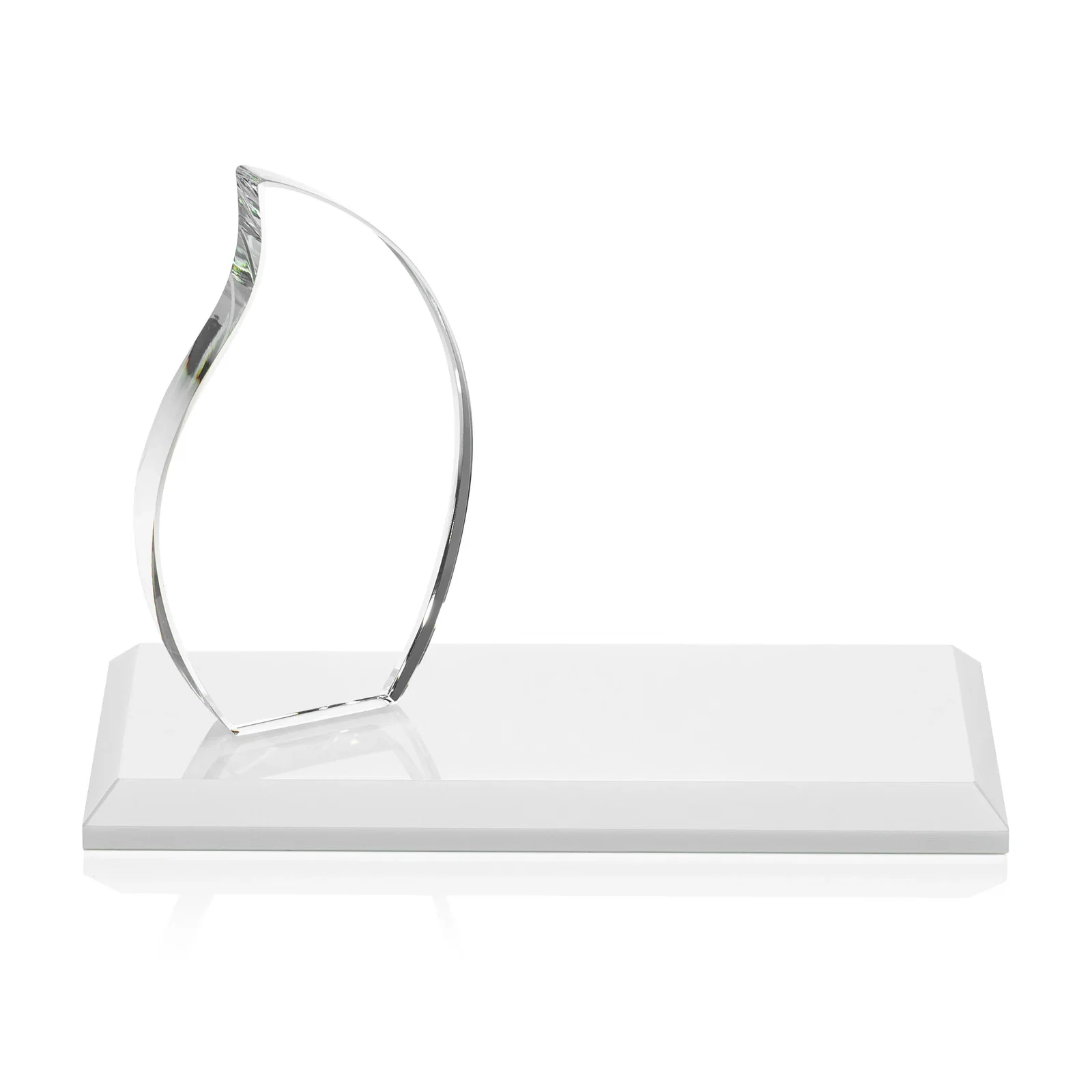 Promotional Starfire Crystal Flame Award with a Second Back-Panel Imprint for retirement presentations
