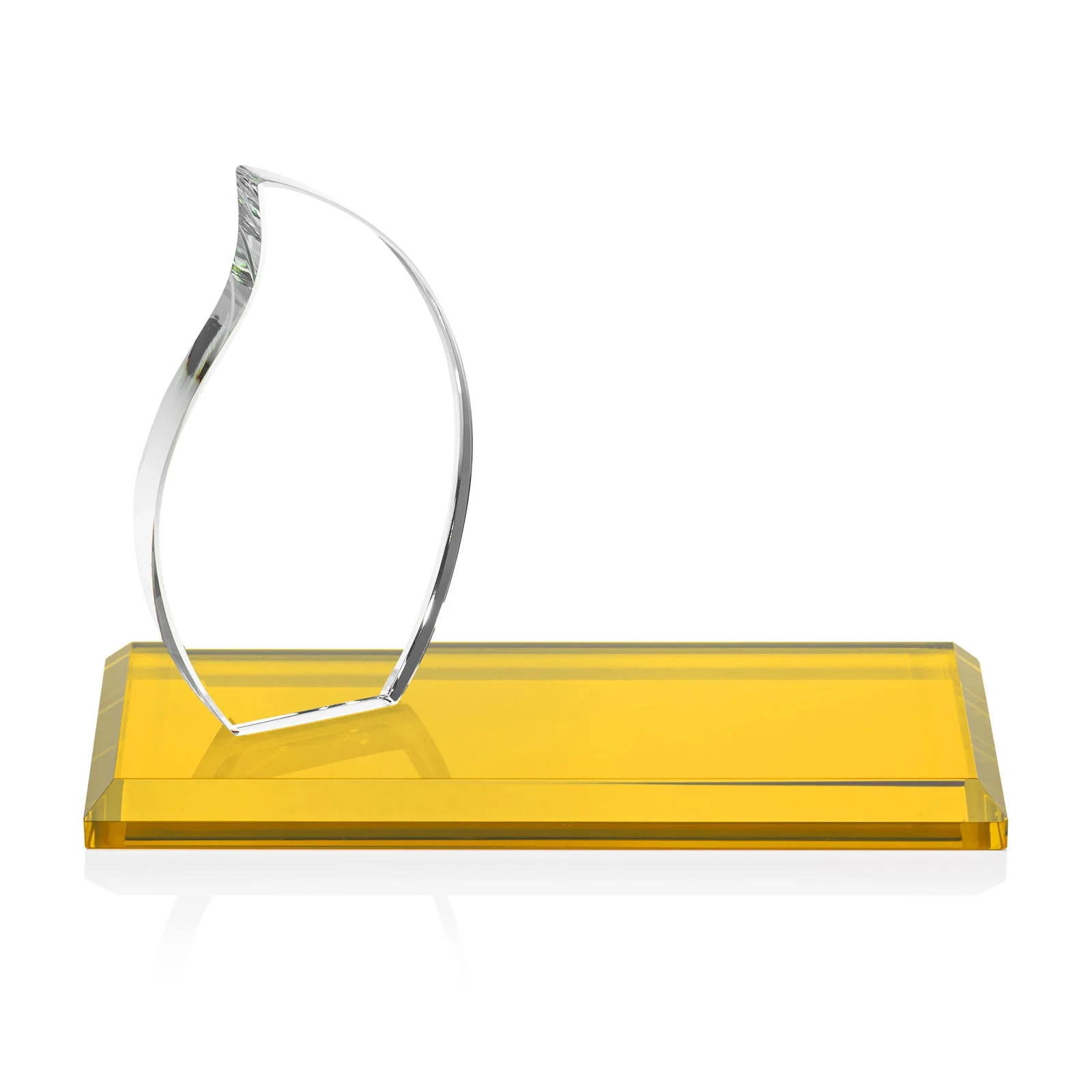 Promotional Starfire Crystal Flame Award with a Second Back-Panel Imprint for team milestone celebrations