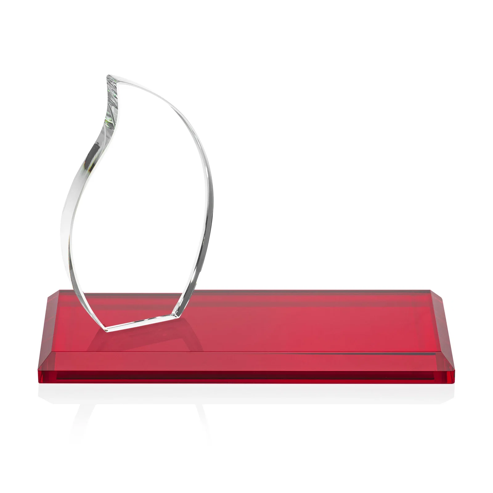 Promotional Starfire Crystal Flame Award with a Second Back-Panel Imprint for donor appreciation