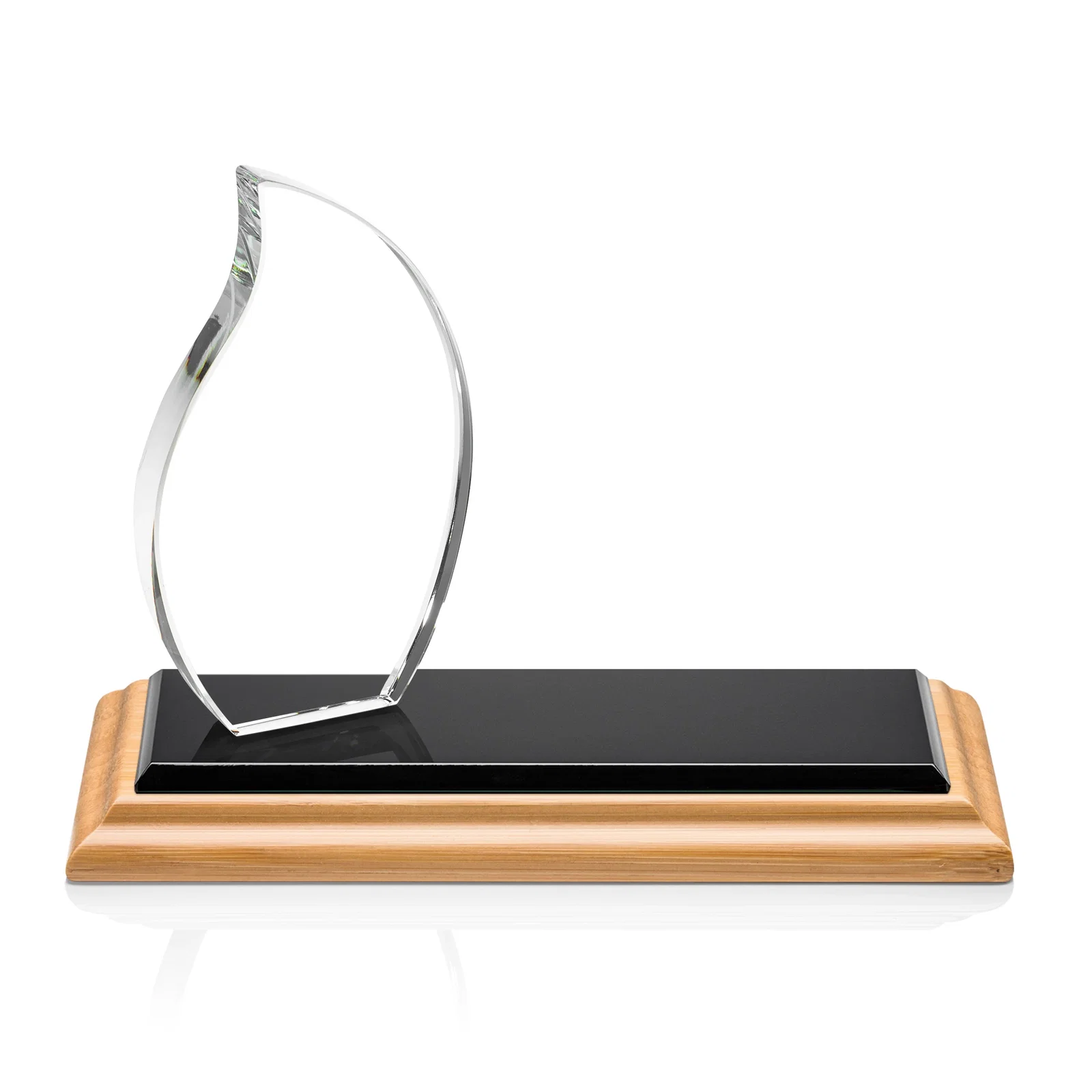 Promotional Starfire Crystal Flame Award with a Second Back-Panel Imprint for graduation ceremonies
