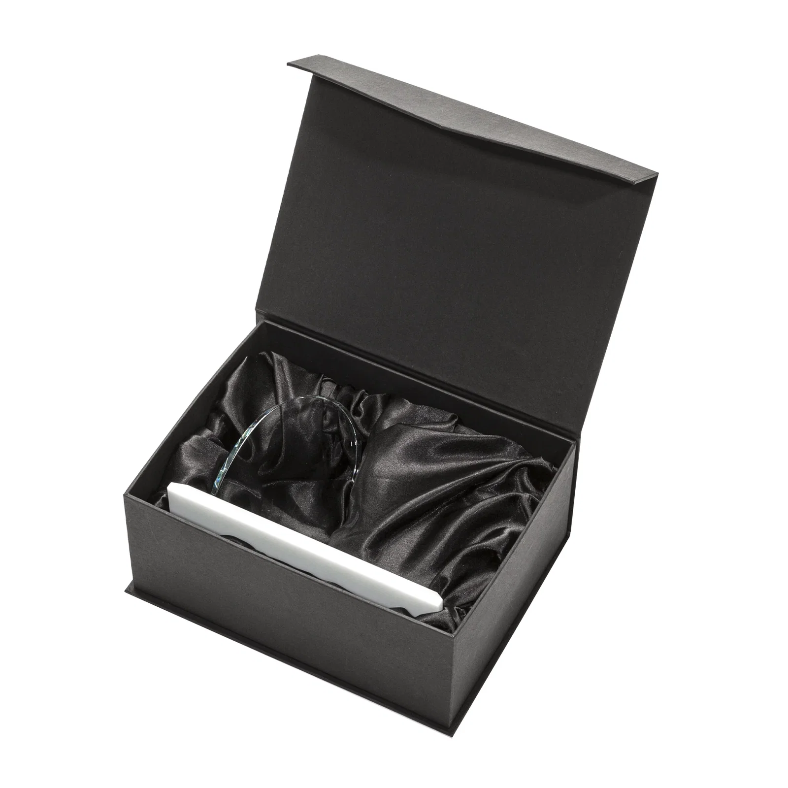 Personalized Starfire Crystal Heart Award in a Wide Range of Finishes, desk awards for employee recognition