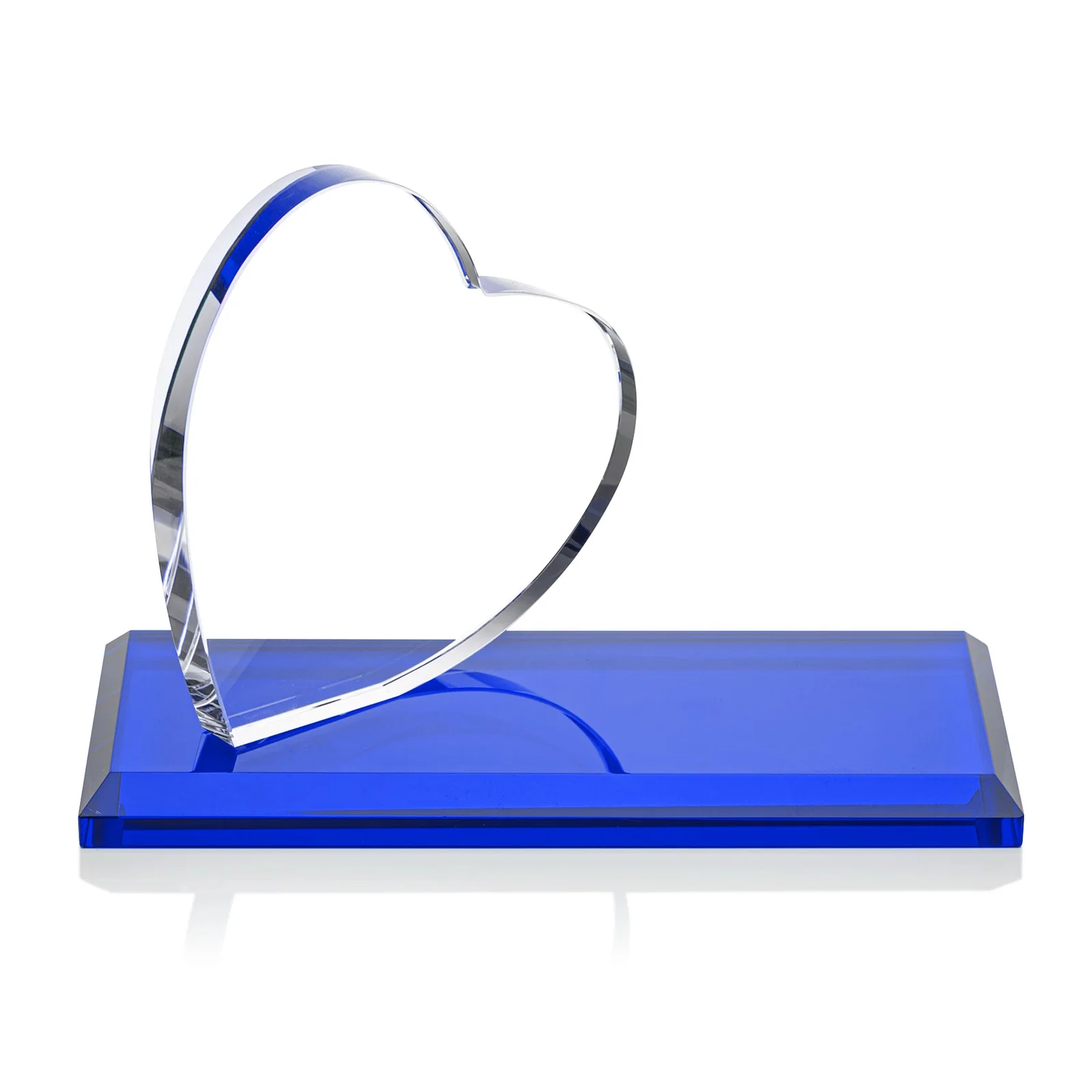 Promotional Starfire Crystal Heart Award in a Wide Range of Finishes, desk awards for sales achievement awards
