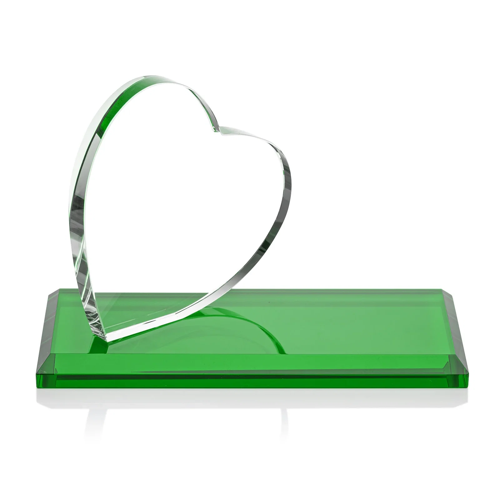Promotional Starfire Crystal Heart Award in a Wide Range of Finishes, desk awards for retirement presentations