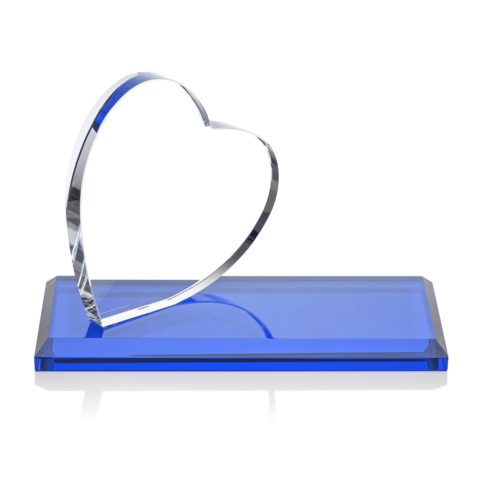 Promotional Starfire Crystal Heart Award in a Wide Range of Finishes, desk awards for team milestone celebrations