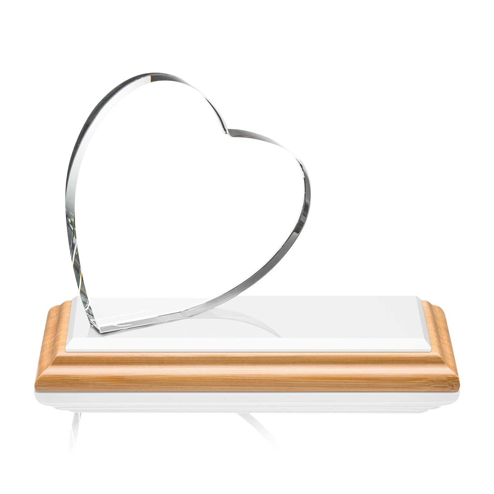 Promotional Starfire Crystal Heart Award in a Wide Range of Finishes, desk awards for volunteer appreciation