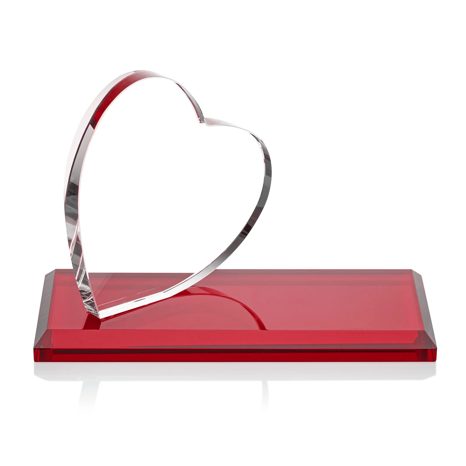 Promotional Starfire Crystal Heart Award in a Wide Range of Finishes, desk awards for company anniversary events