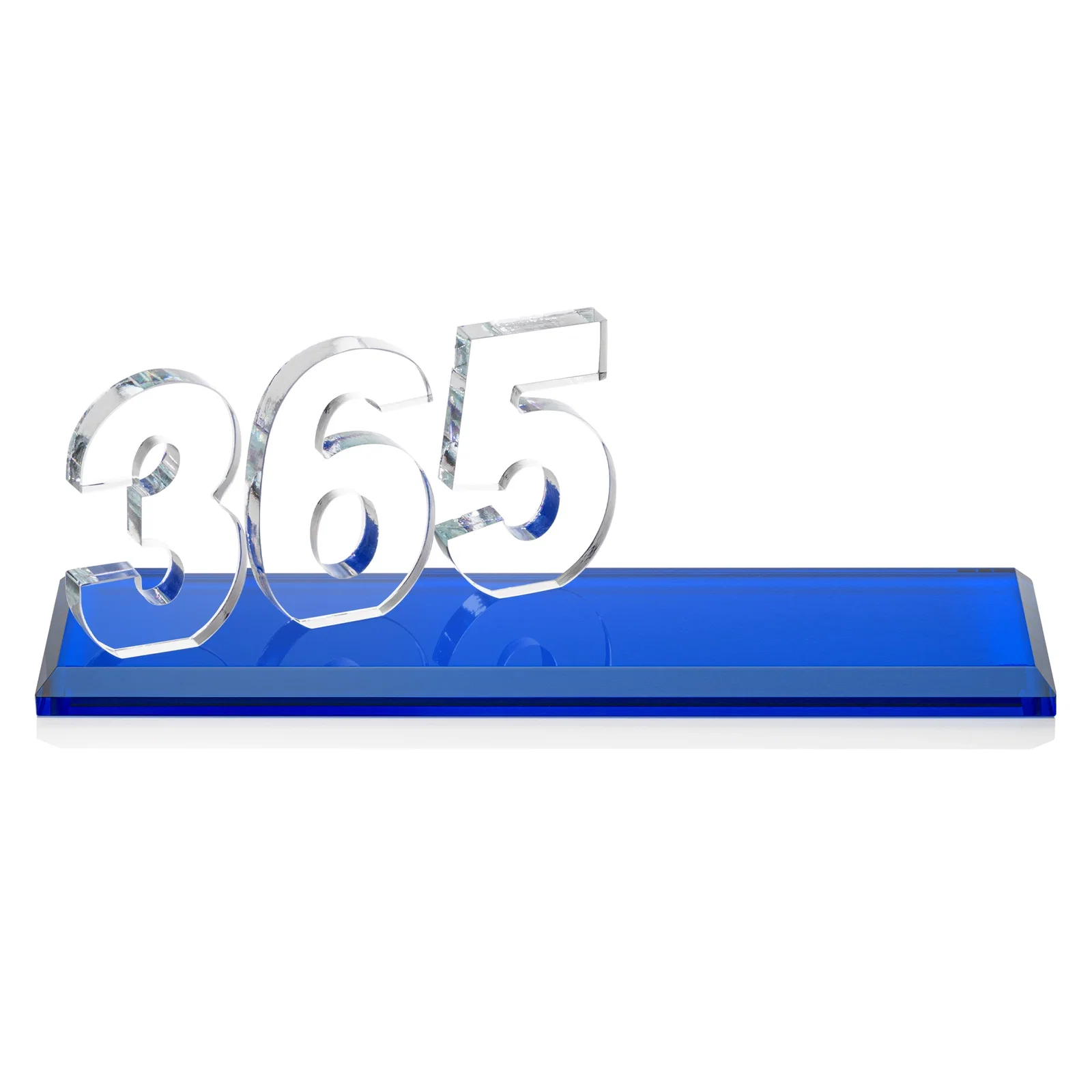 Custom Starfire Crystal Number Award on Rosewood Base, with your logo for retirement presentations