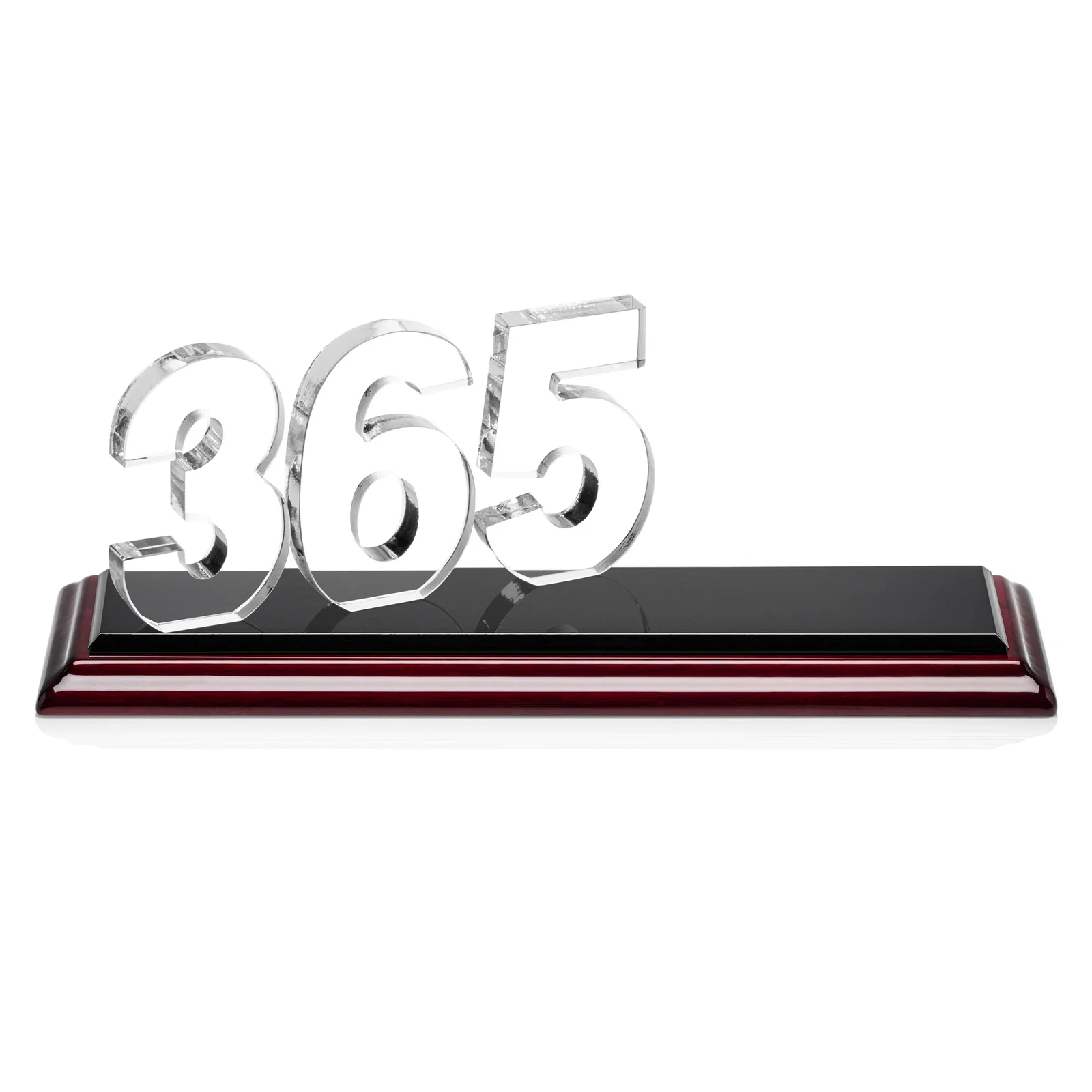 Custom Starfire Crystal Number Award on Rosewood Base, with your logo for graduation ceremonies